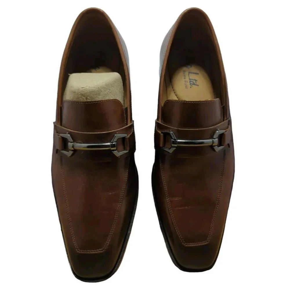 Flag LTD. Men's‎ Noble Bit Leather Brown Loafer Dress Shoes SZ 8.5